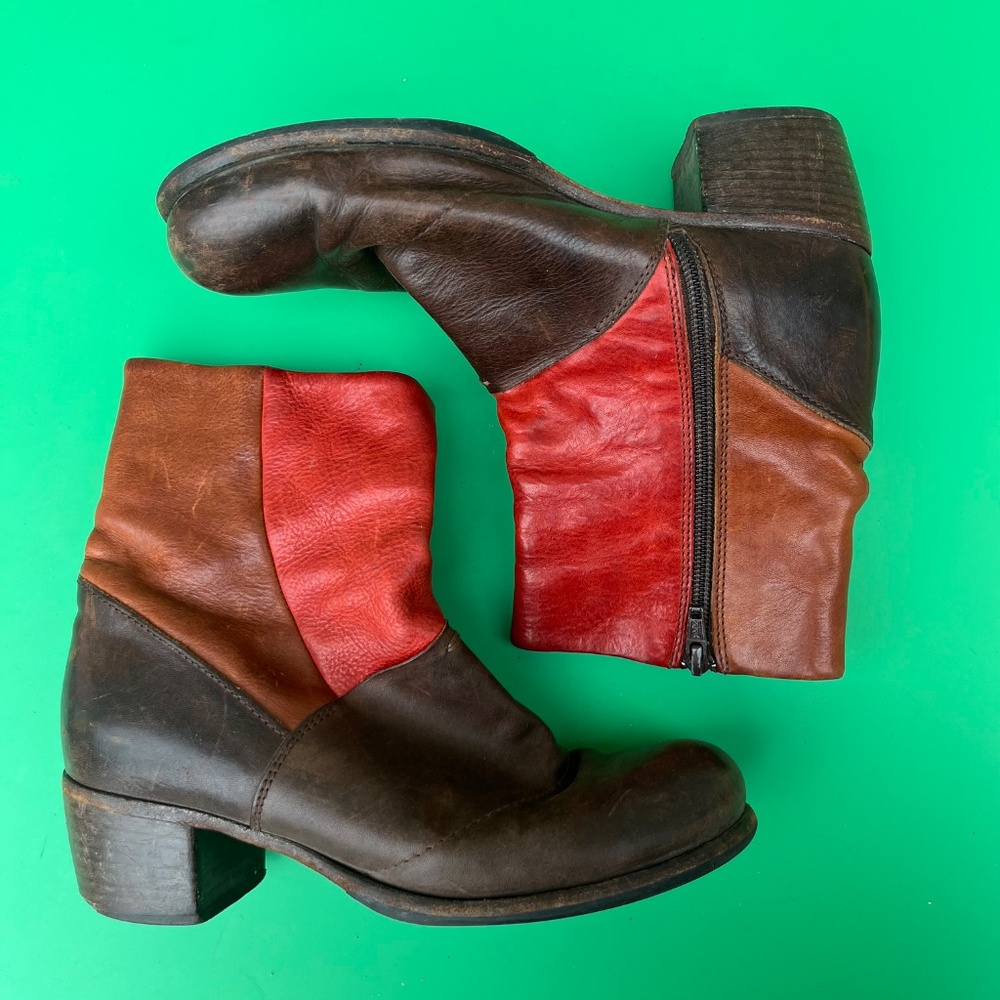 Red/Tan/Black MOMA ColorBlock Heels - Picture 2 of 4